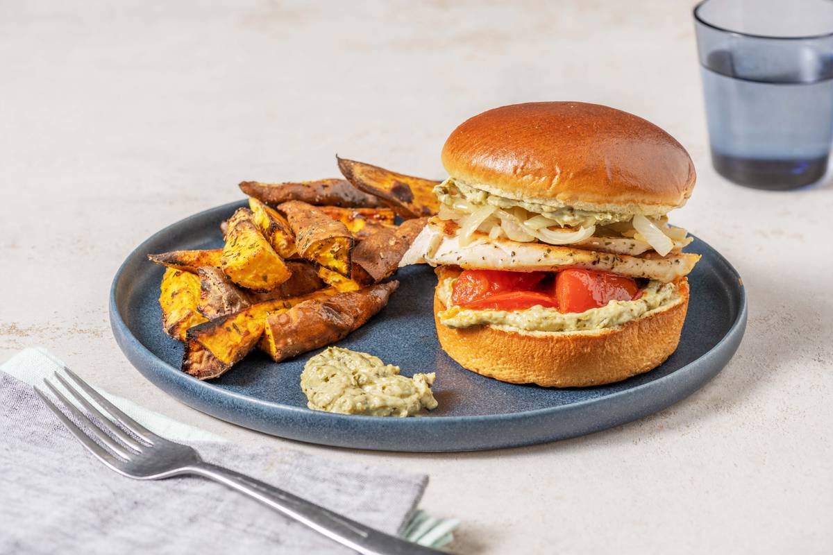 Herby Chicken & Caramelized Onion Sandwich