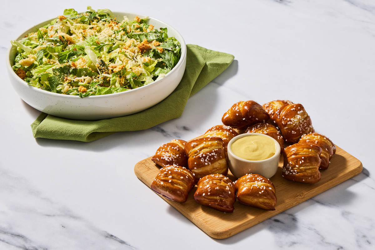 Super-Quick Caesar Salad & Pretzel Nuggets