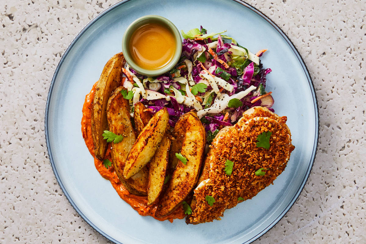 Coconut-Crusted Chicken & Apricot Sauce