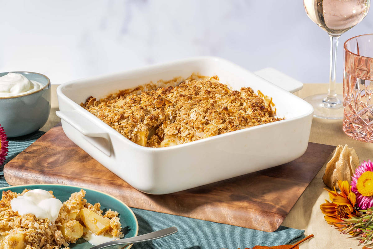 Pear and Apple Caramel Crisp