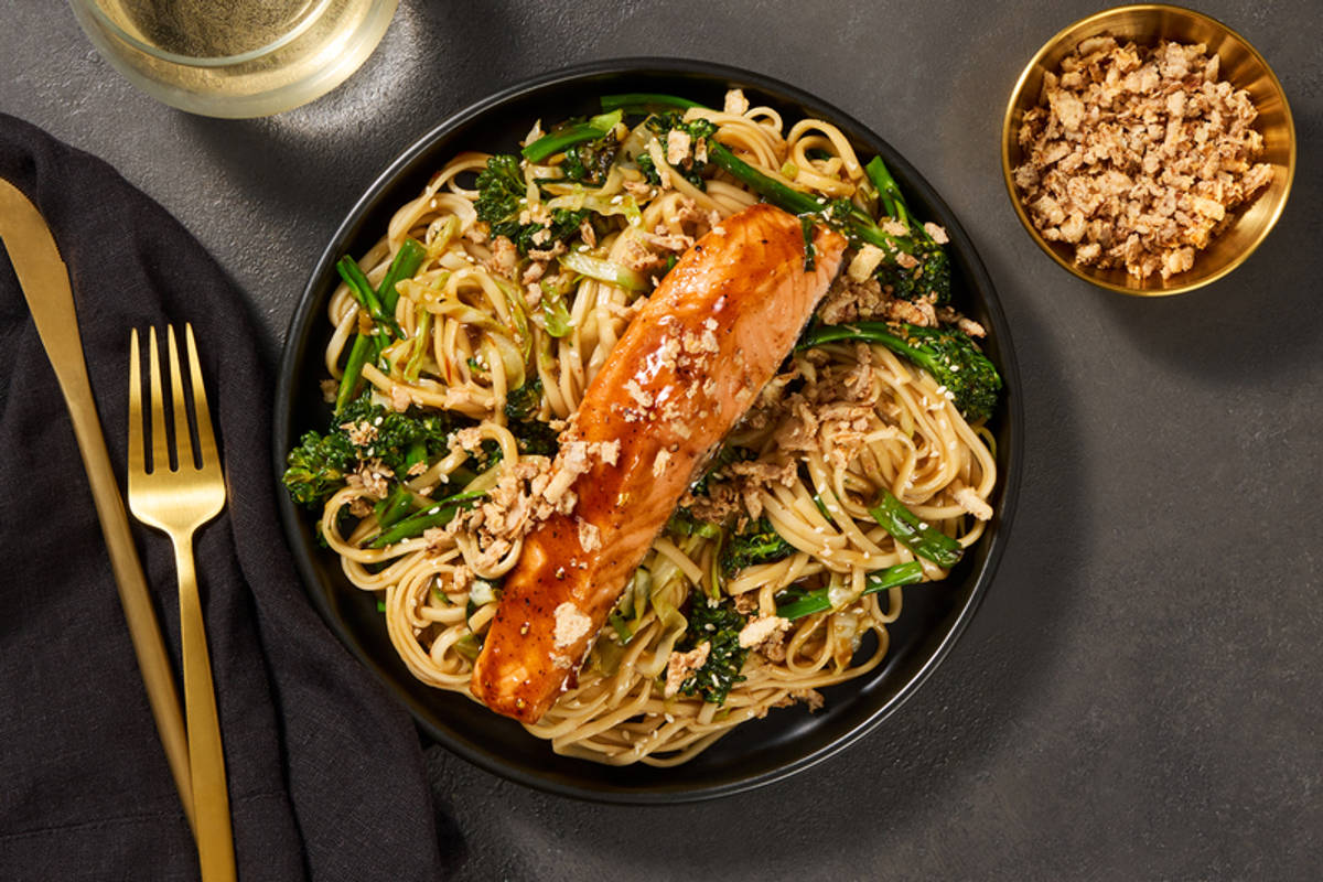 Saucy Salmon Udon Noodles