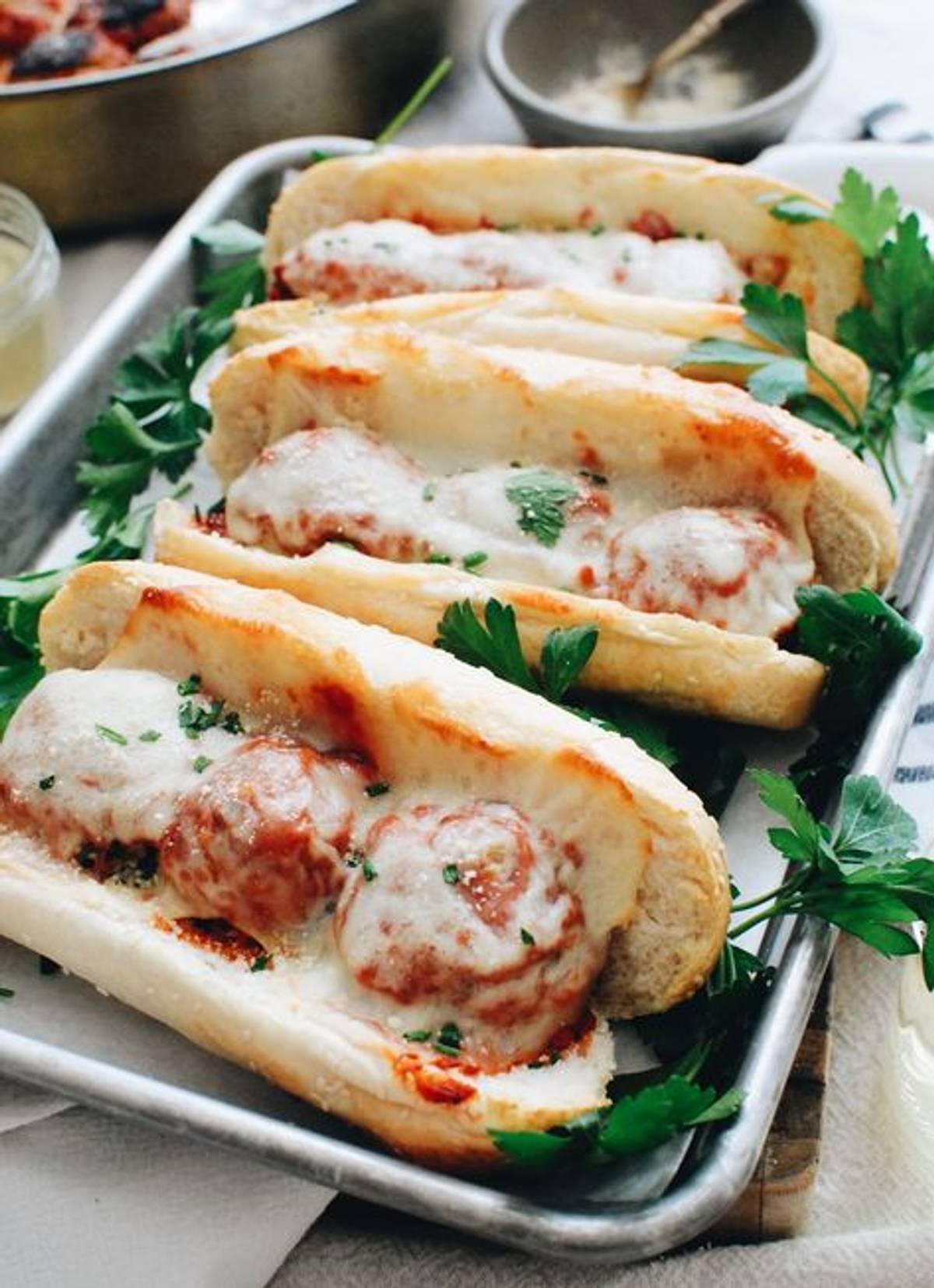 Saucy Turkey Meatball Sandwiches
