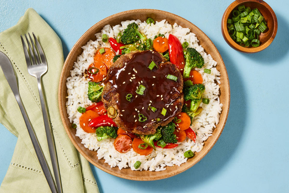 Japanese "Hambagu" Patties and Umami Veggies