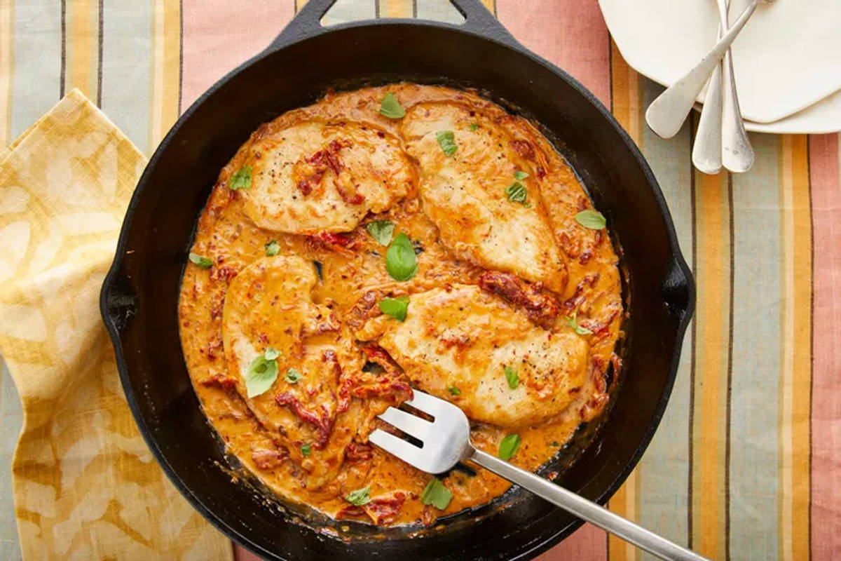 Sun-dried Tomato Cream Pork Chops