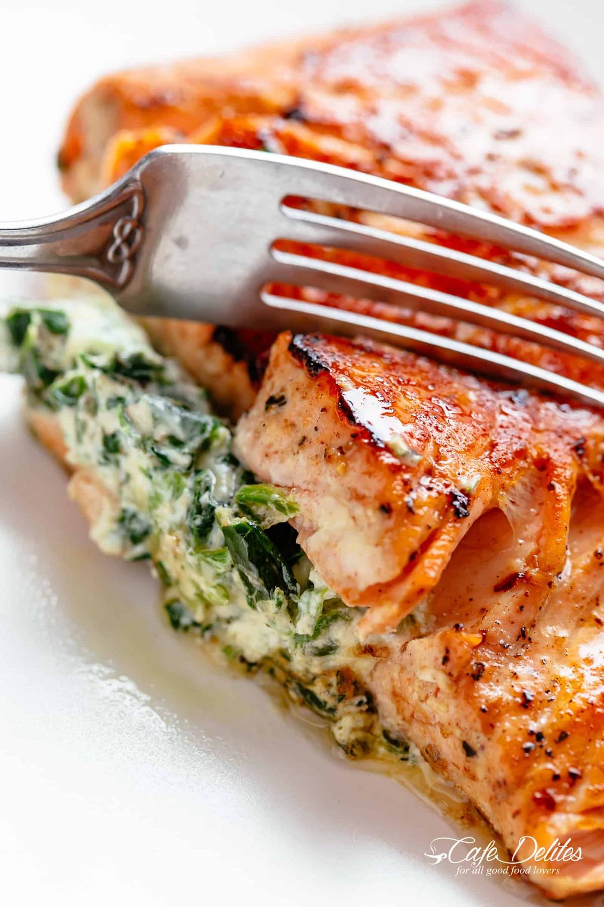 Boursin and Spinach Stuffed Salmon