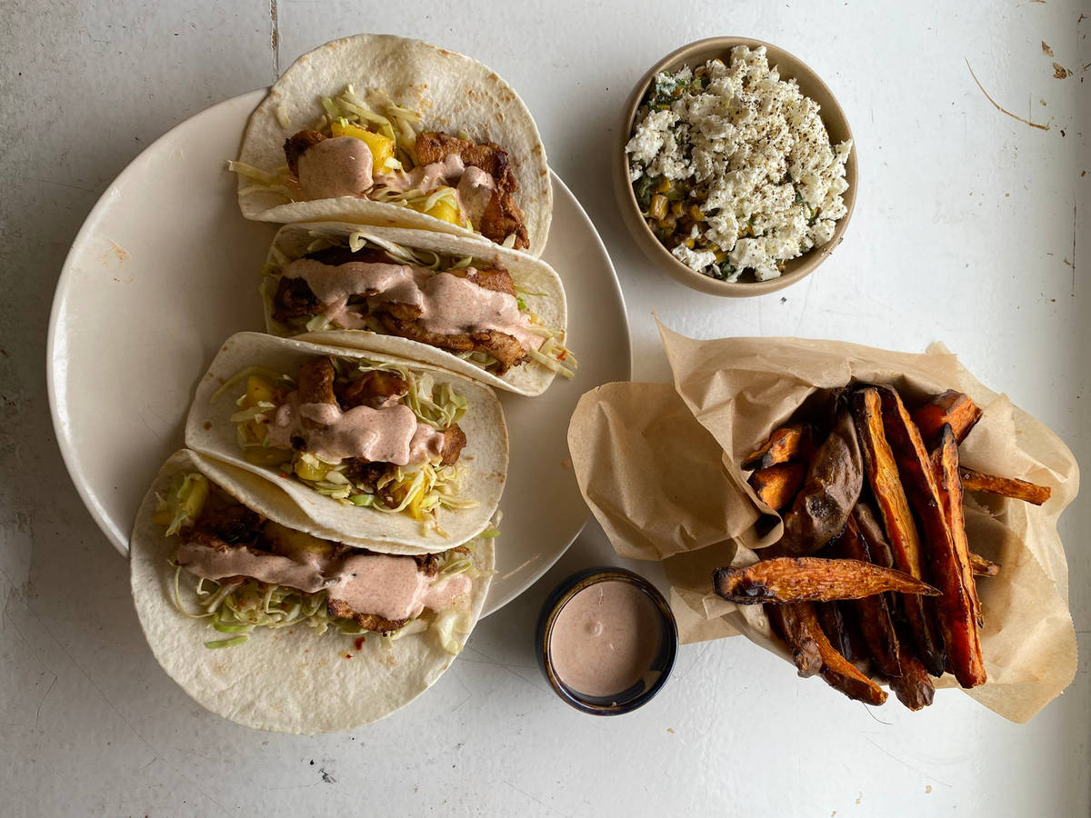 Mexican smoky chicken tacos
