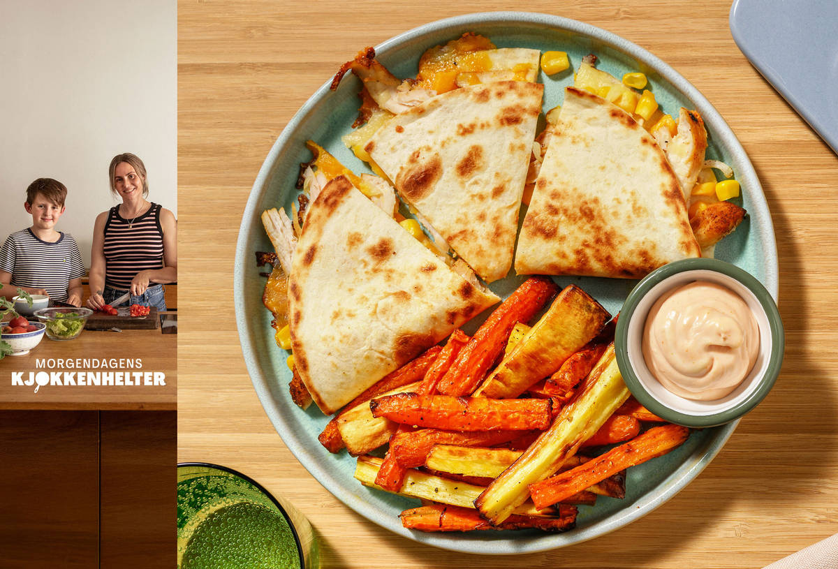 Tortillatoast med kylling og cheddar