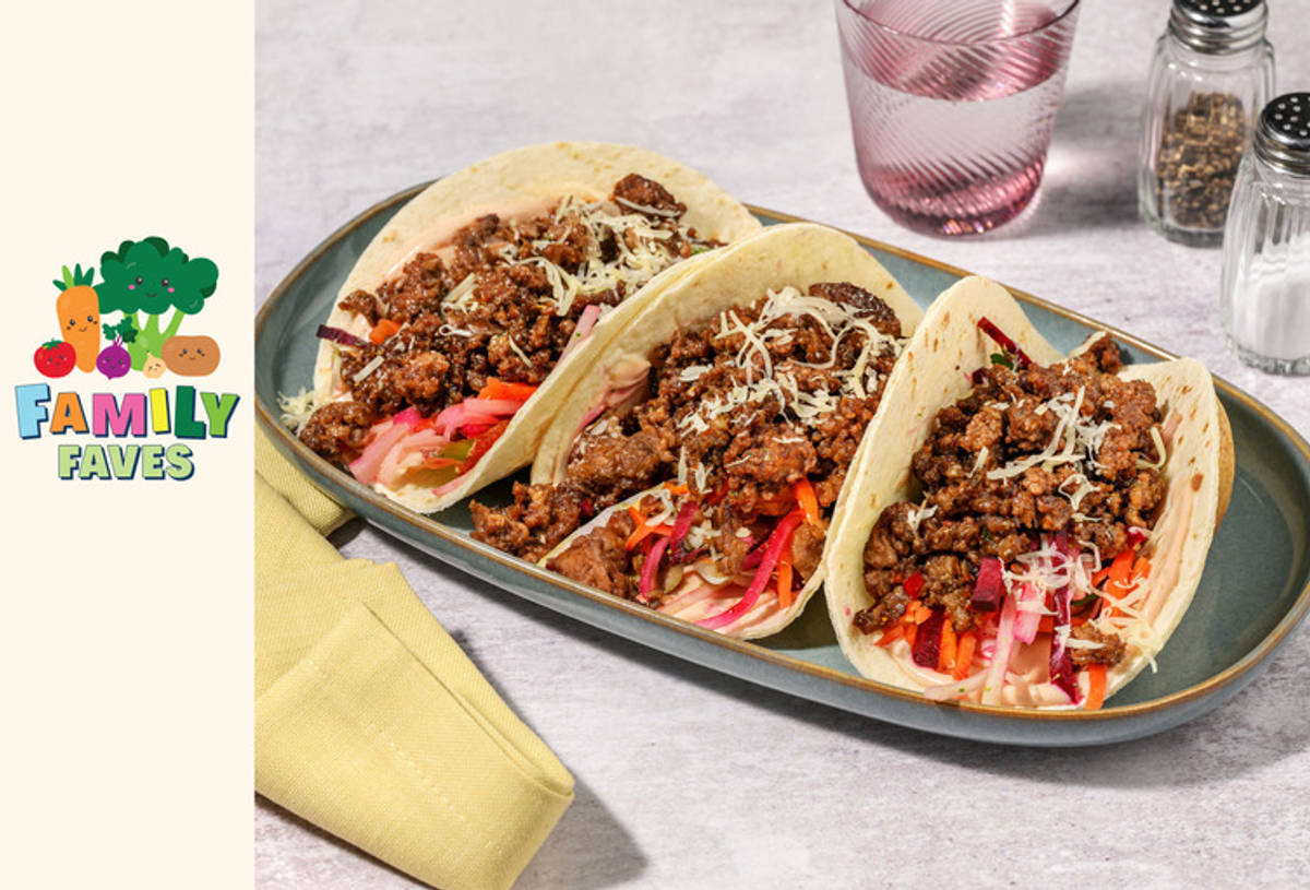 Texan Beef, Bacon & Cheddar Cheese Tacos