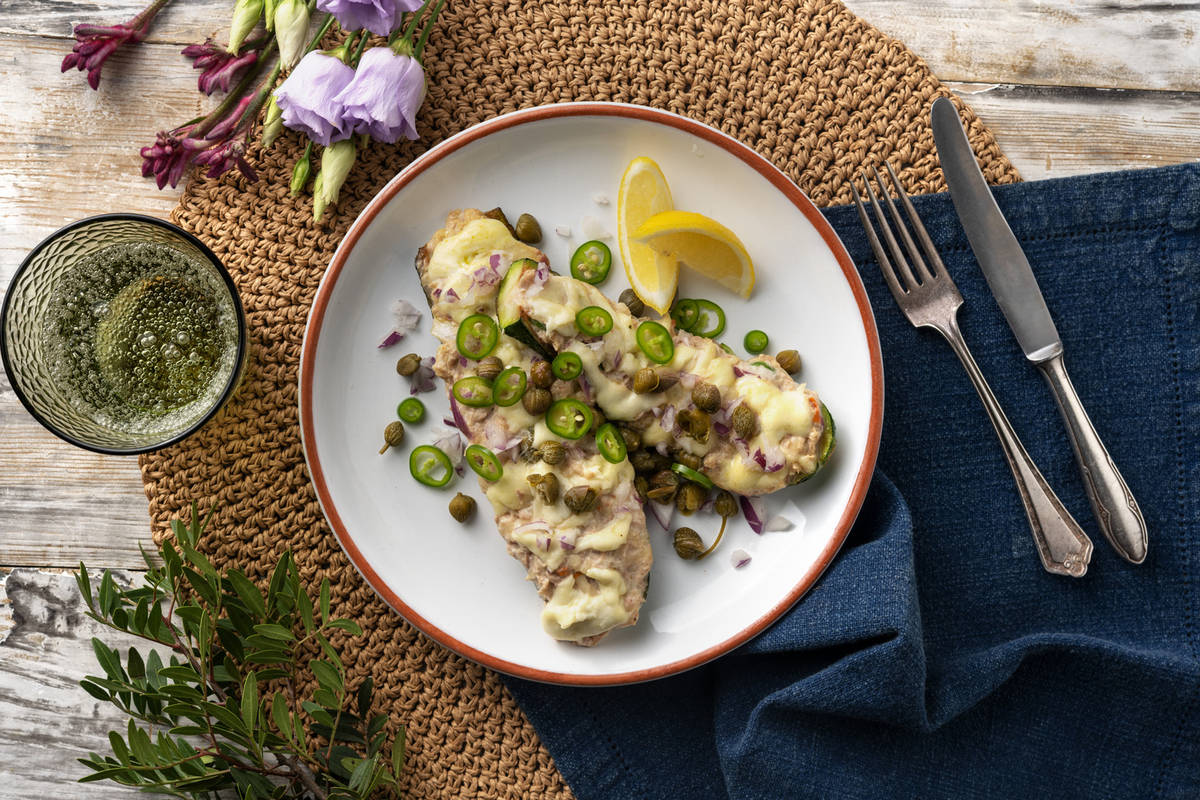 Tuna melt in courgetteschuitjes
