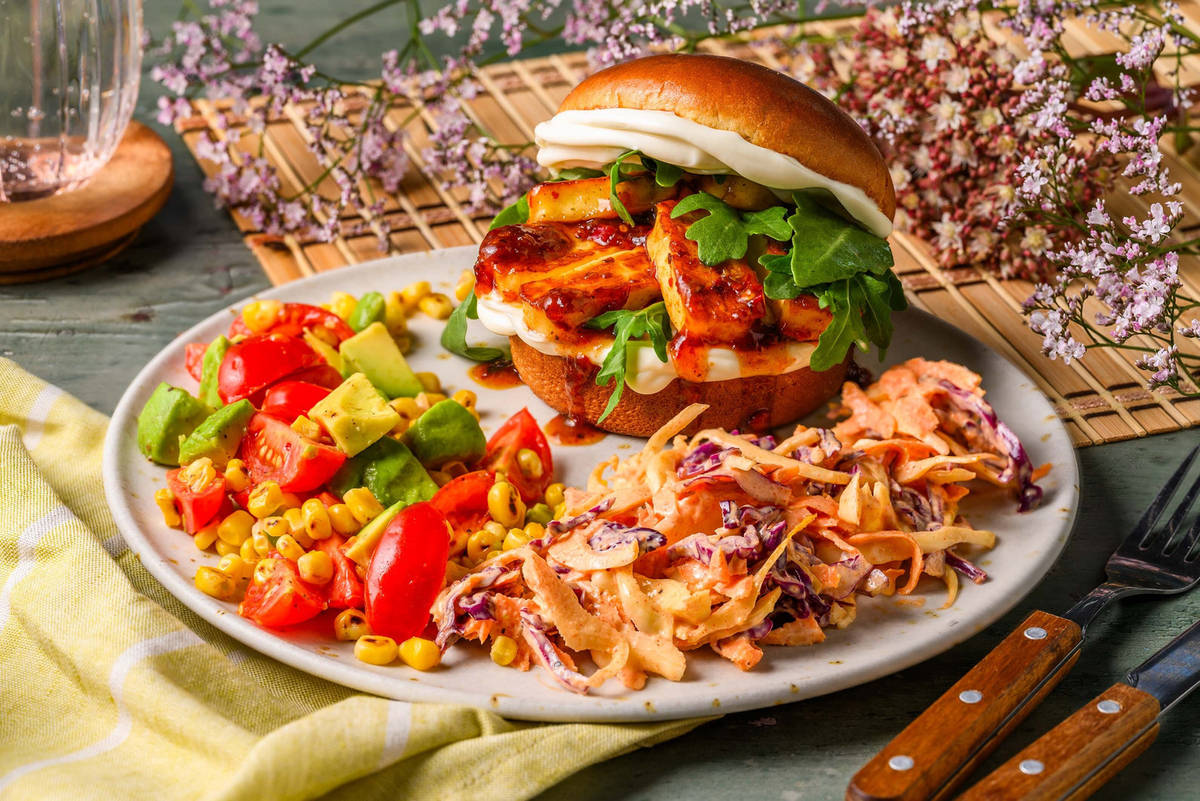 Sticky Halloumi Burger