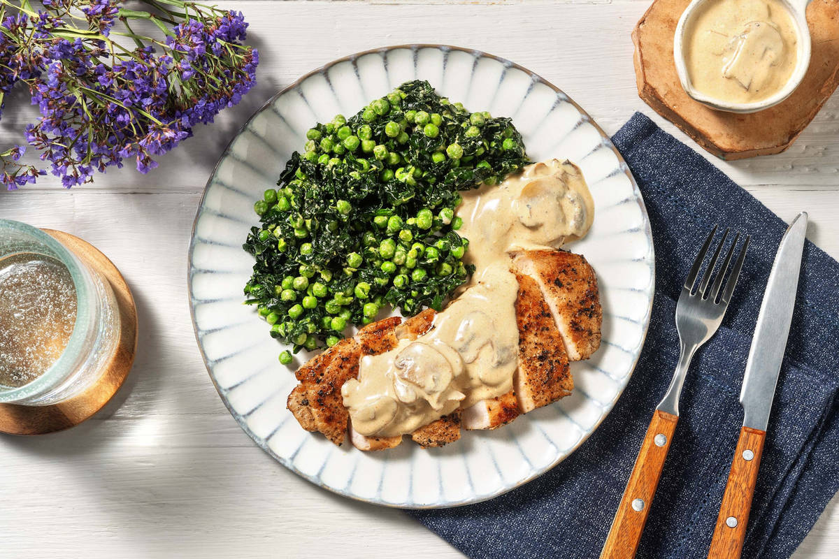 Peppered Pork Steaks in Stroganoff Sauce