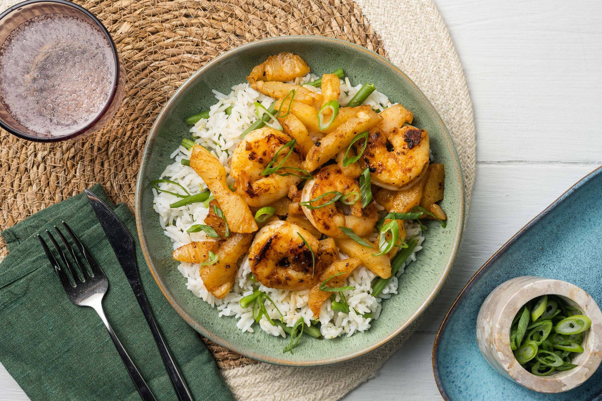 Caribbean Style Jerk King Prawns and Pineapple