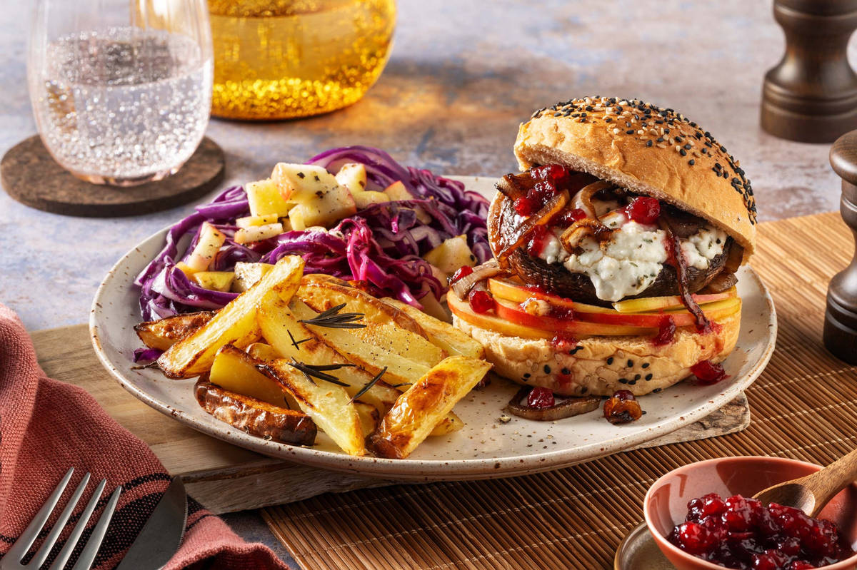 Portobello Burger with Goat's Cheese