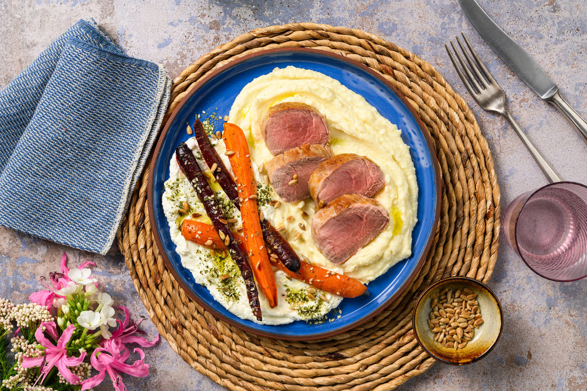 Varkenshaas met za'atar labneh
