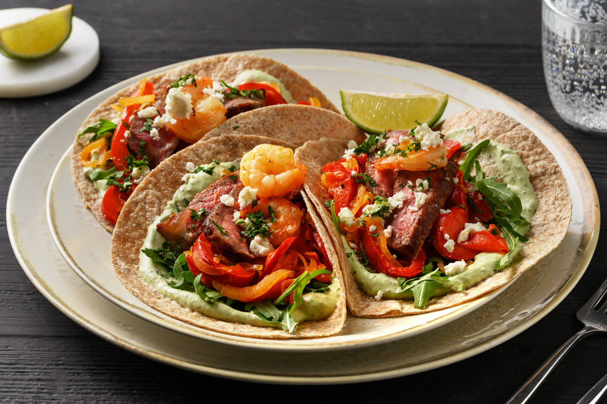 Loaded taco's met steak en garnalen