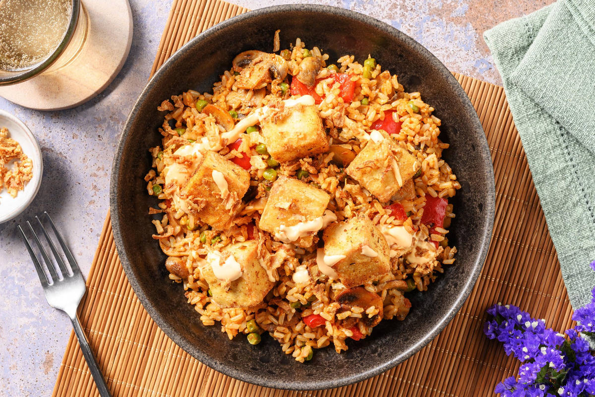 Piri-Piri-Tofu mit Portobello und Paprika