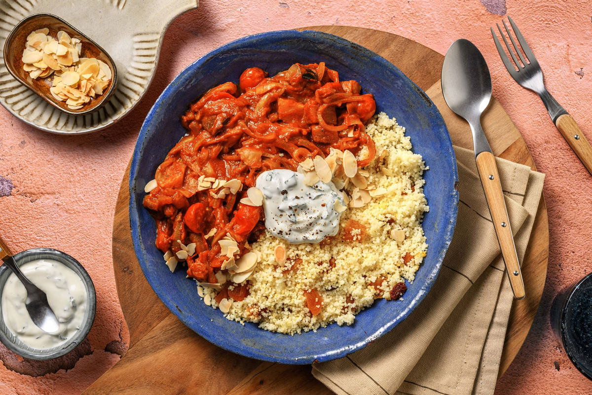 Marokkaanse stijl aubergine-venkelstoof