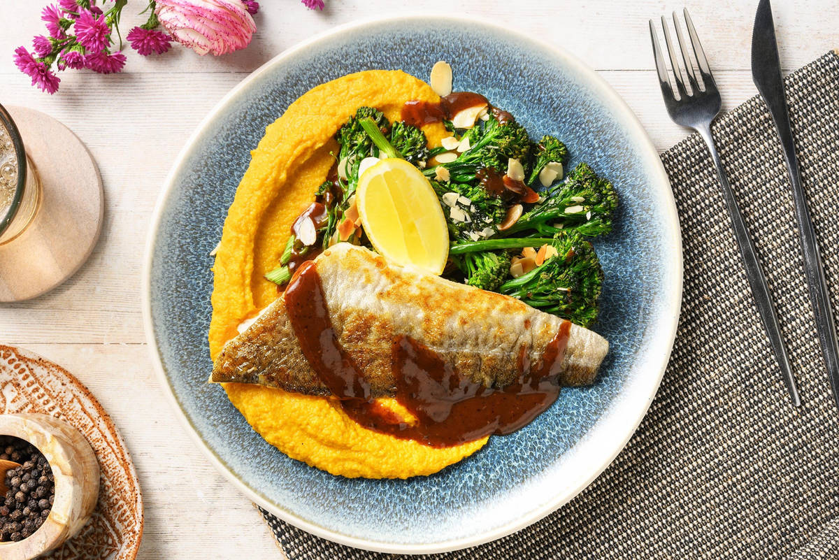 Heekfilet met wortel-linzenpuree