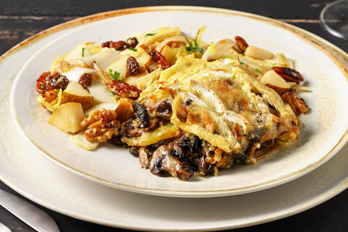 Romige tartiflette met brie, champignons en aardappels