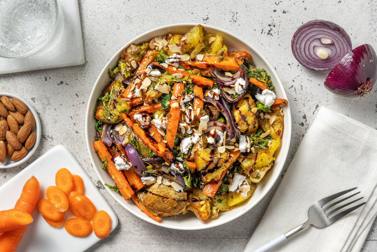 Goat's Cheese, Roast Potato and Kale Salad