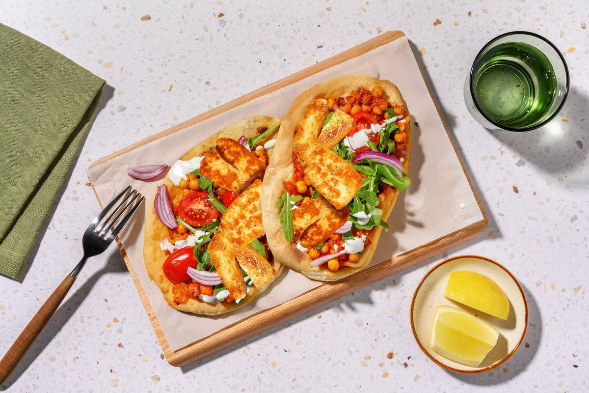 Nohut Dürüm: Turkish Inspired Halloumi and Spiced Chickpea Wraps