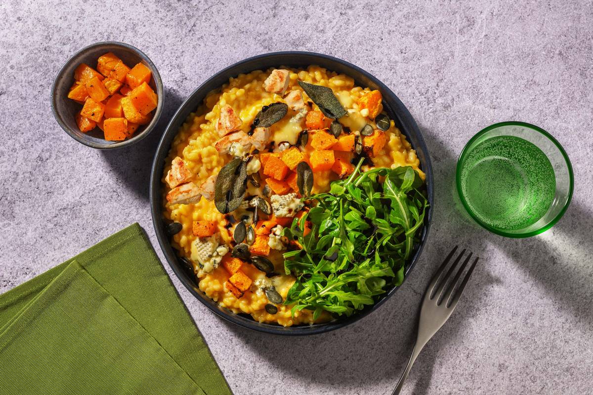 Chicken, Butternut, Sage and Blue Cheese Risotto