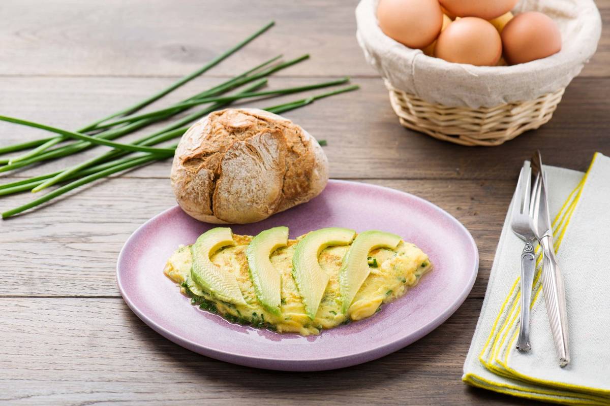 Omelette et avocat