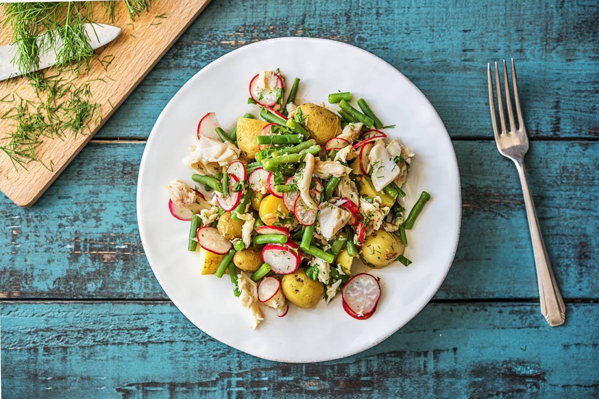 Hollandse salade met gerookte forel