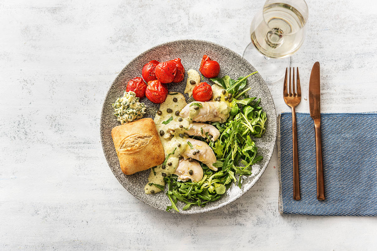 Poulet poché sauce au thon