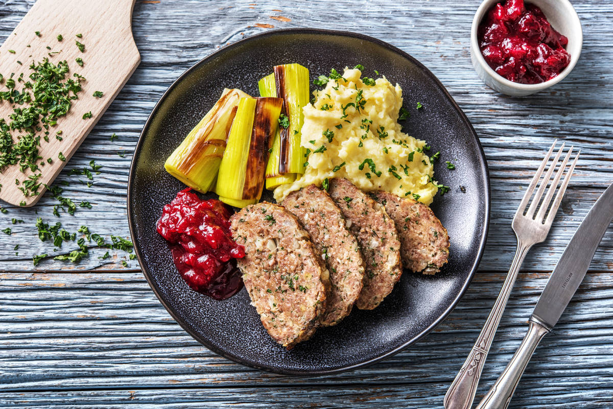 Pain de viande épicé et purée