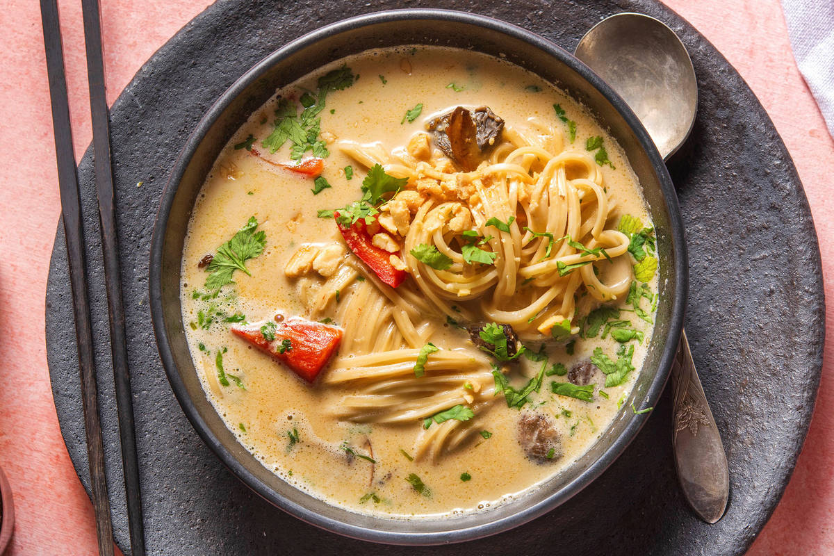 Laksa med nudlar