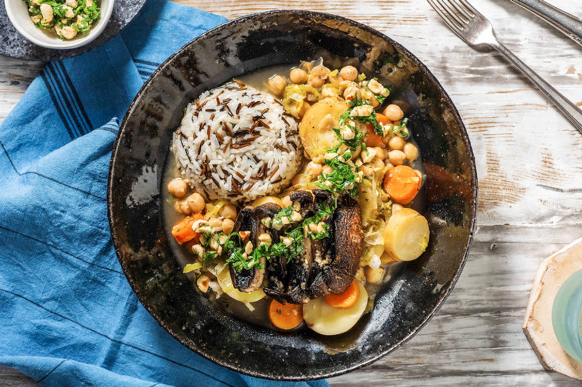 Portobello- och kikärtsgryta