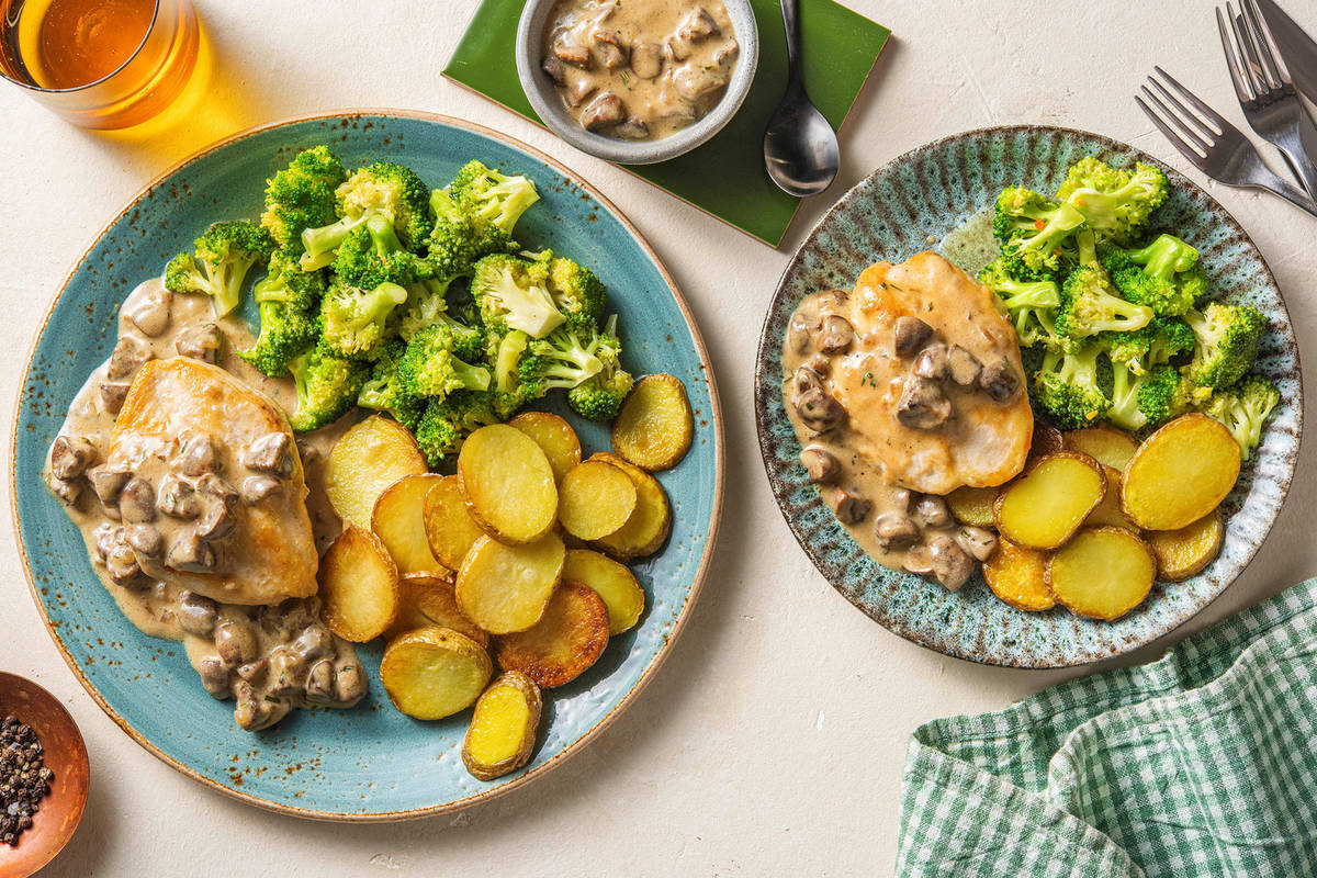 Filet de poulet sauce à la crème et moutarde