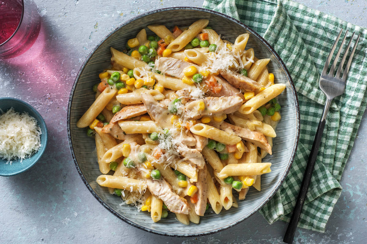Creamy Turkey Pot Pie Pasta