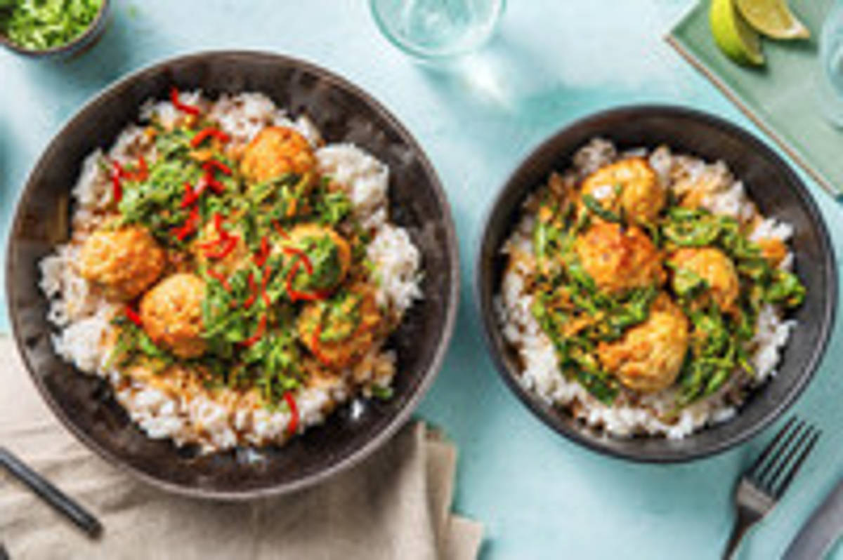 Kycklingbullar med currysås
