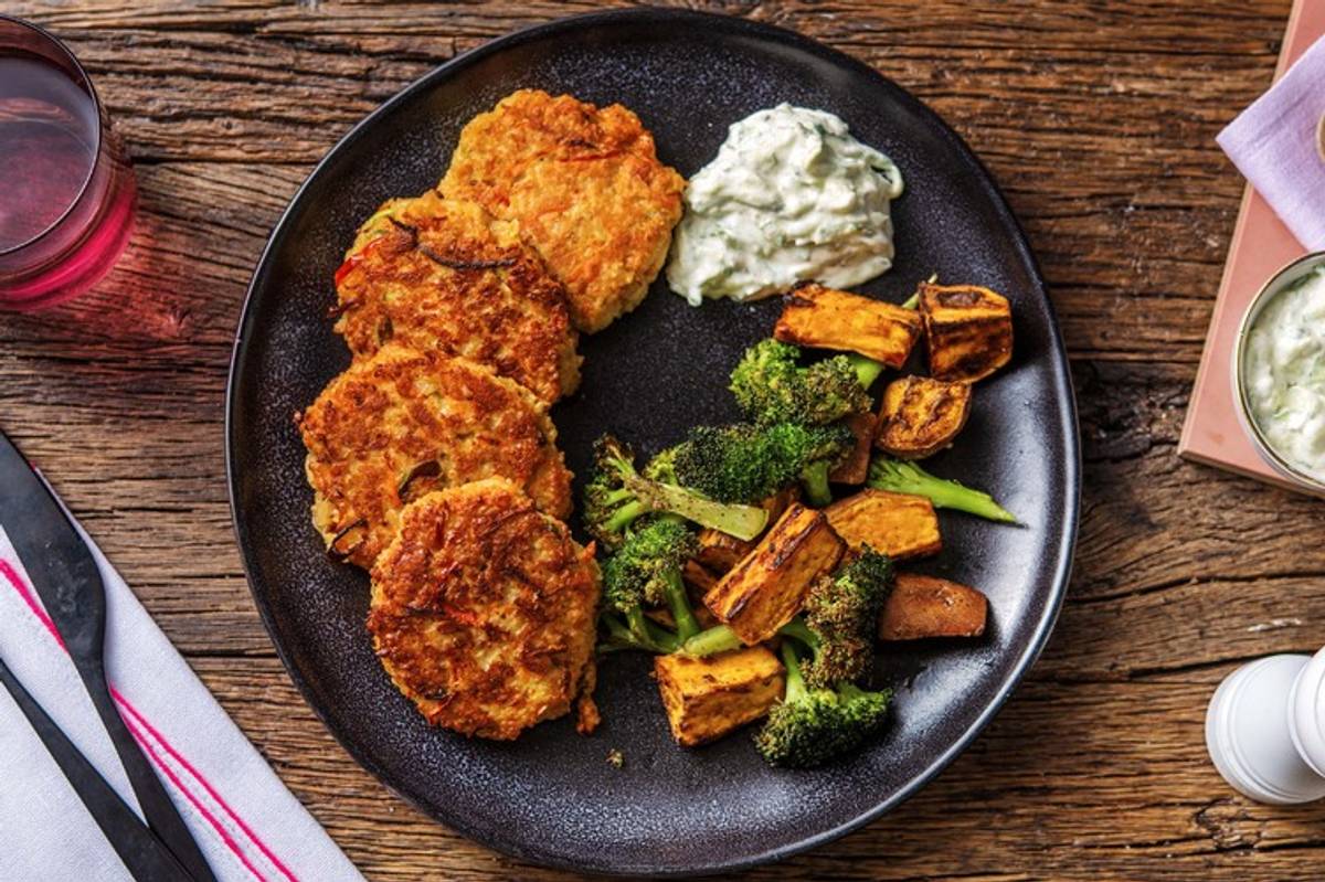 Halloumi- och couscousplättar