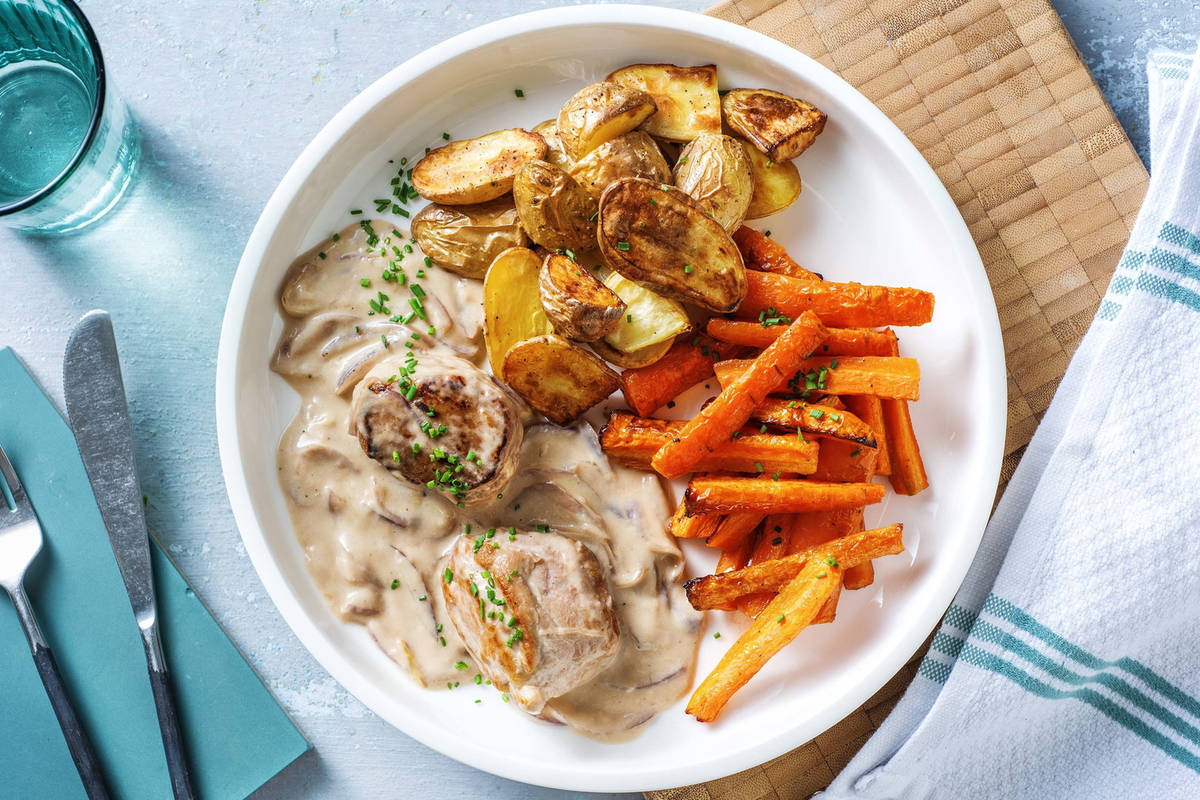 Schweinsfiletstücke mit Honig-Rüebli