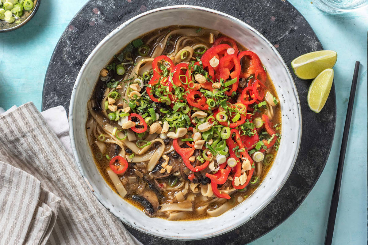 Pho végétarien au portobello poêlé 