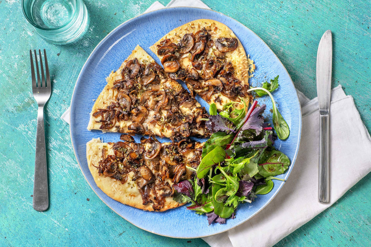 Pizza bianca aux champignons