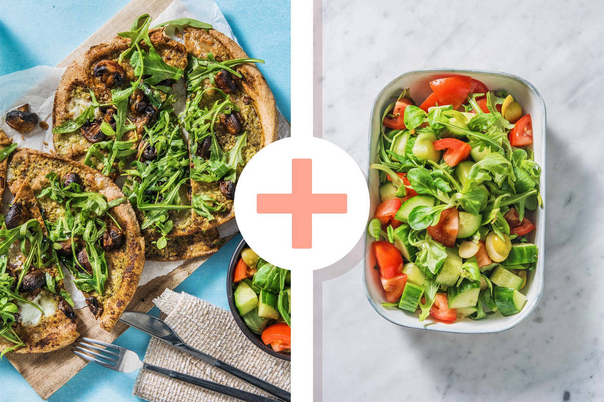 Double veggie - Pizza sur pain plat au pesto vert