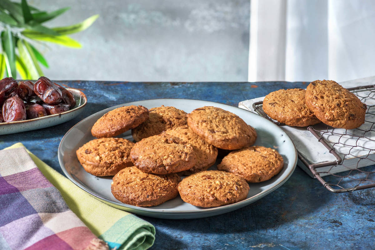 Havermoutkoekjes met dadels en pindakaas