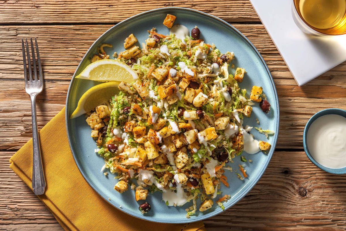 Oreganokryddad halloumi