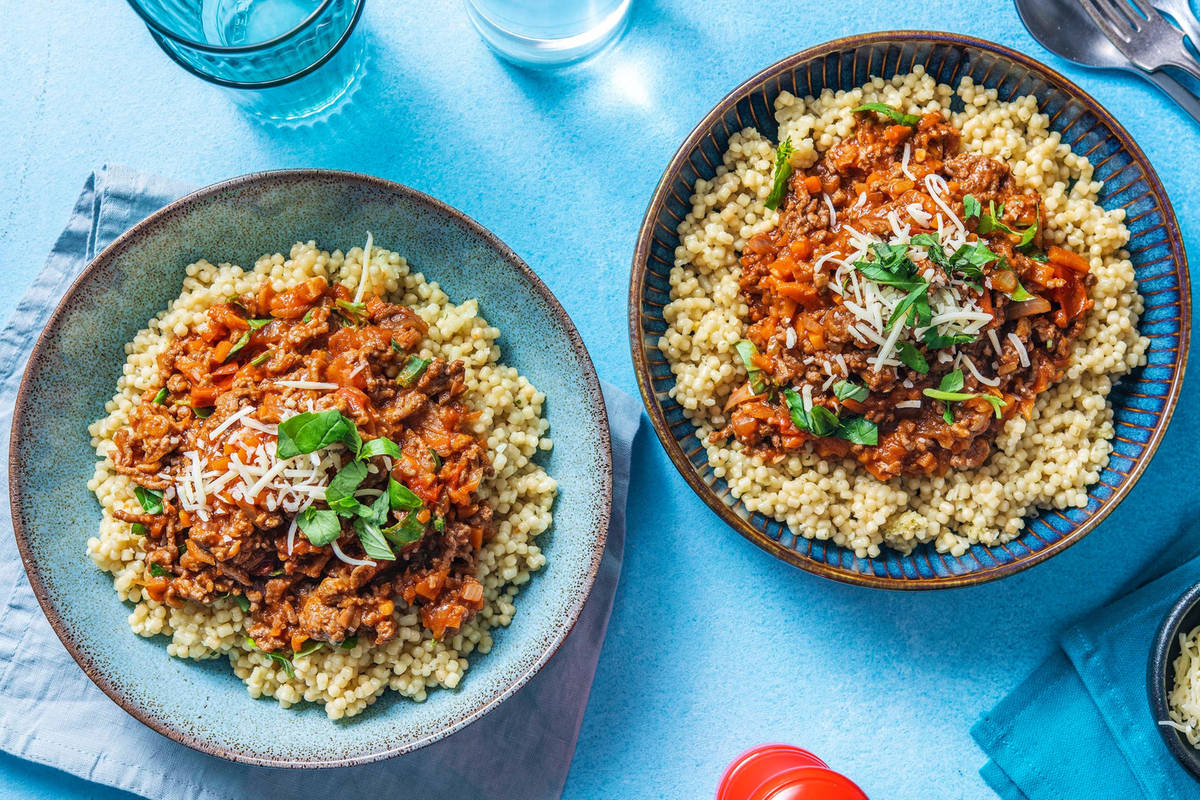 Bolognese med pärlcouscous