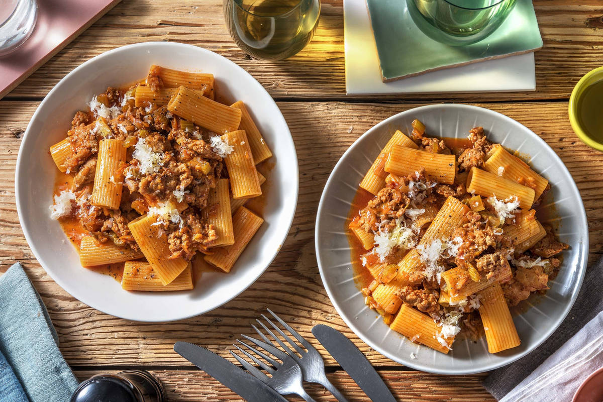 Rigatoni à la saucisse façon bolognaise