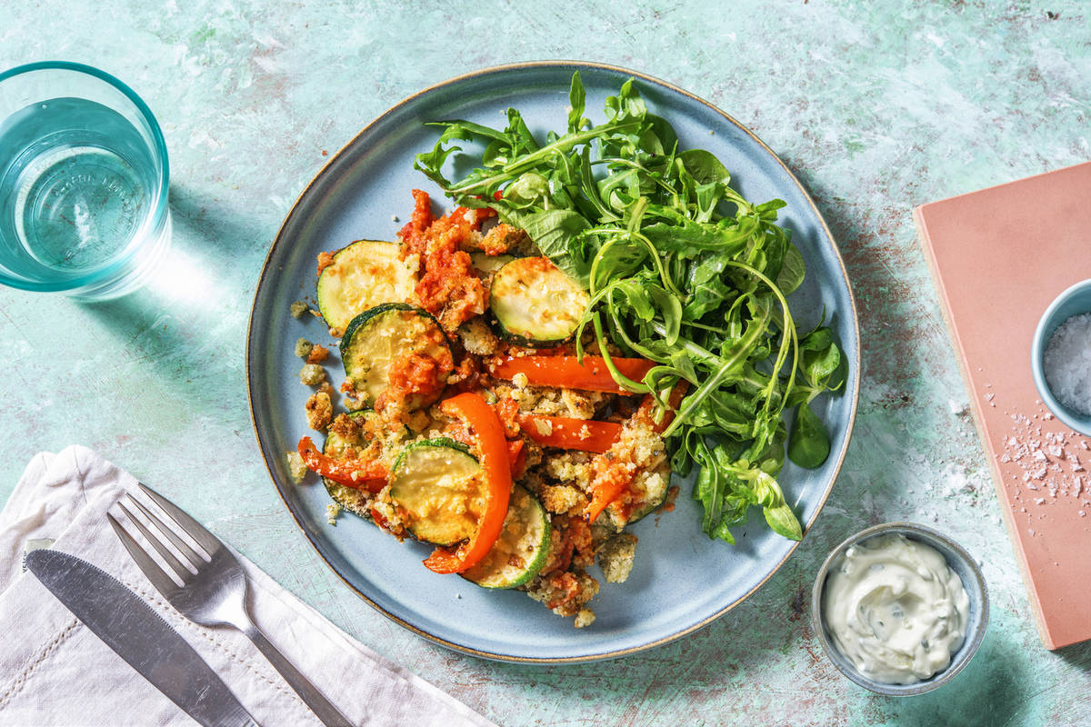 Crumble de légumes au pecorino & à l'origan