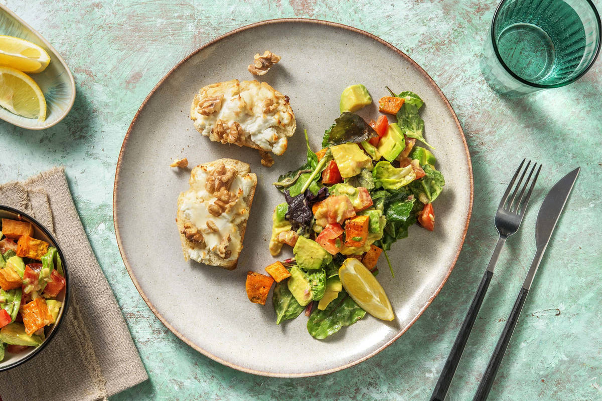 Salade de patate douce rôtie & avocat