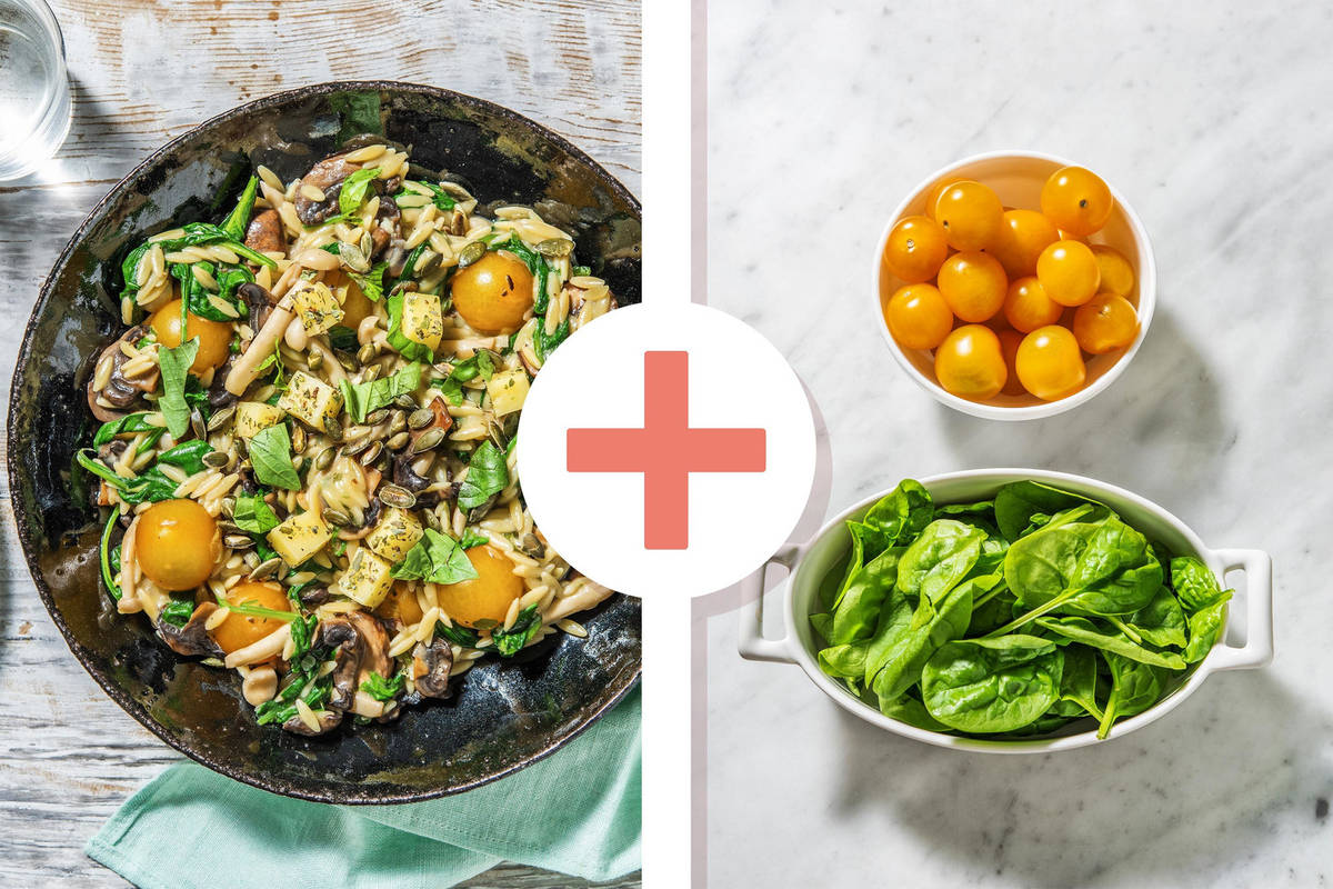 Double veggie - Paddenstoelenrisotto van orzo 