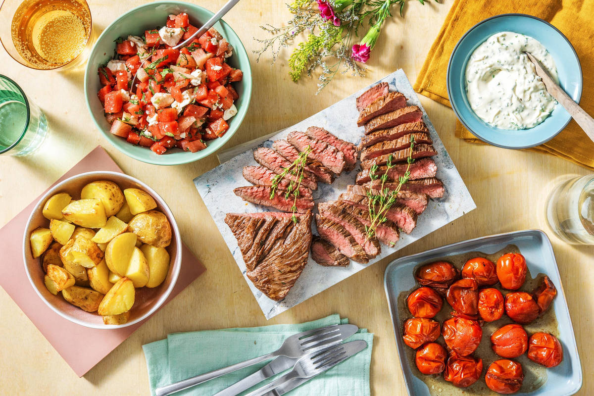 Bavette & pommes de terre en papillote