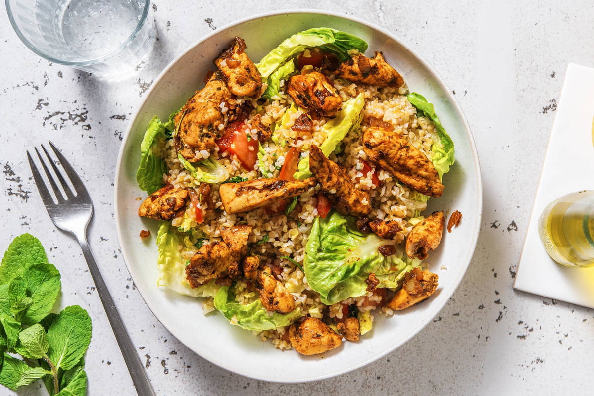 Gyros de poulet et taboulé aux herbes fraîches