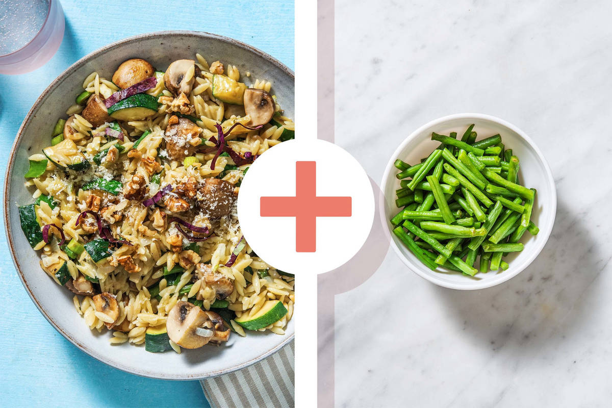 Double veggie — Risotto d'orzo aux champignons